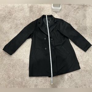 SHEIN Black Double-Breasted Coat